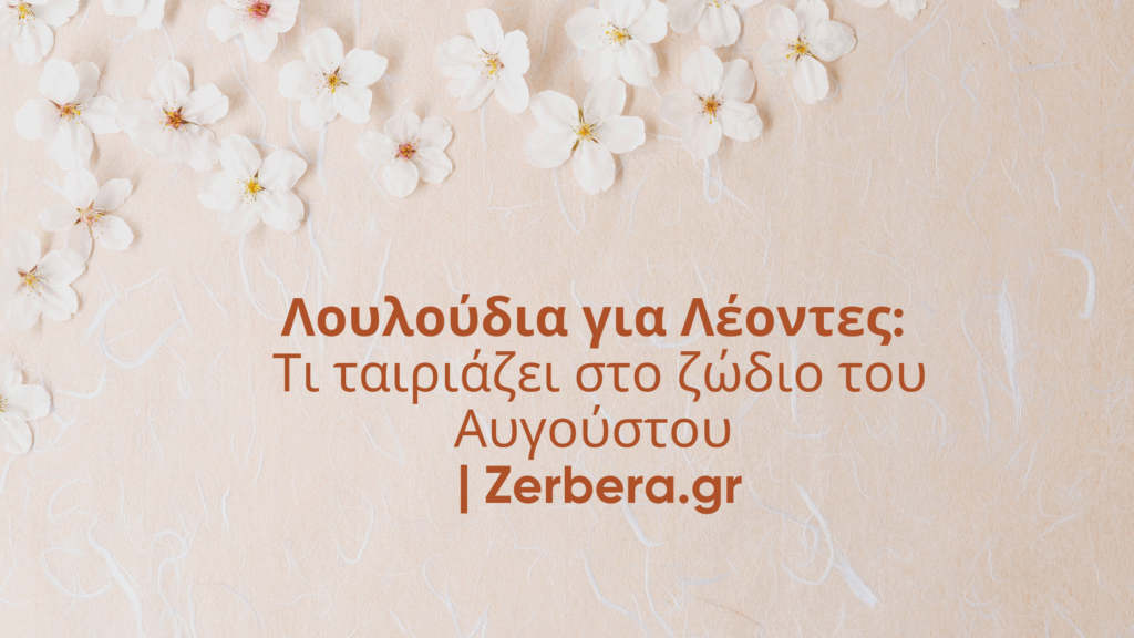 Λέοντας & λουλούδια! Δες τι ταιριάζει σε κάθε ζώδιο & βρες το ιδανικό μπουκέτο στο Zerbera.gr ή στο ανθοπωλείο μας, Πανόρμου – Αμπελόκηποι.