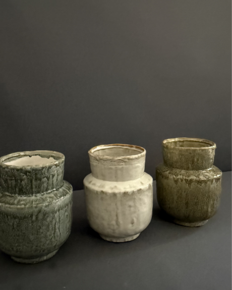 κεραμικά βάζα σε 3 αποχρώσεις